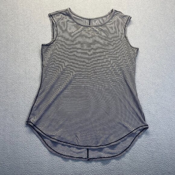 Athleta Womens Shanti Micro Stripe Tank Top Large S Tencel Black White Workout - Picture 7 of 9